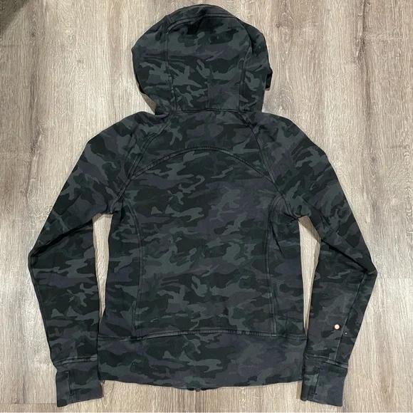 Lululemon Scuba Hoodie *Light Cotton Fleece Incognito Camo Multi Grey Size 6 - Picture 6 of 14